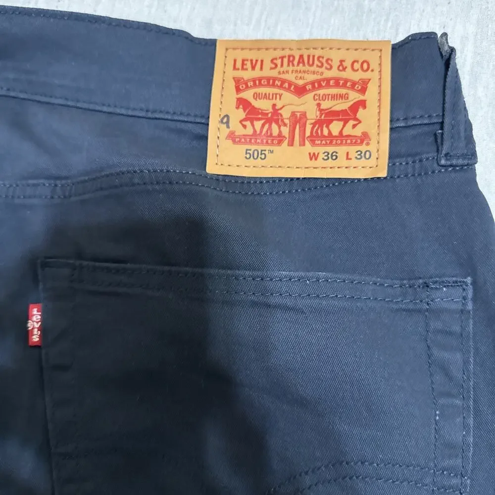 Levi's 505 Regular Pants Men's 36x30 Navy Blue Indigo Straight Casual Work NWOT
